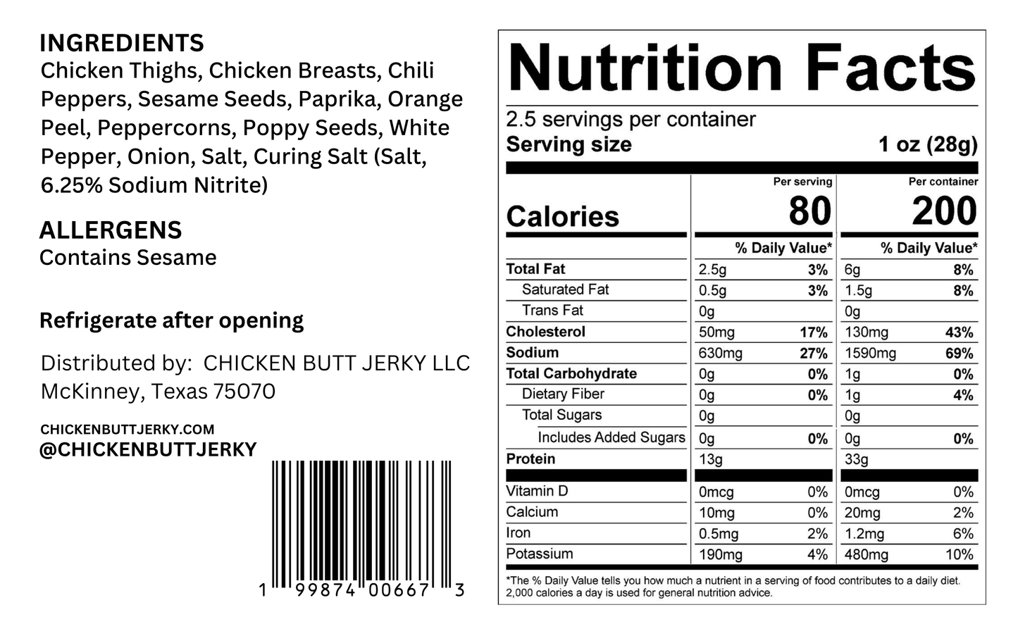 Ghost Of Tokyo Chicken Jerky (2.5oz)