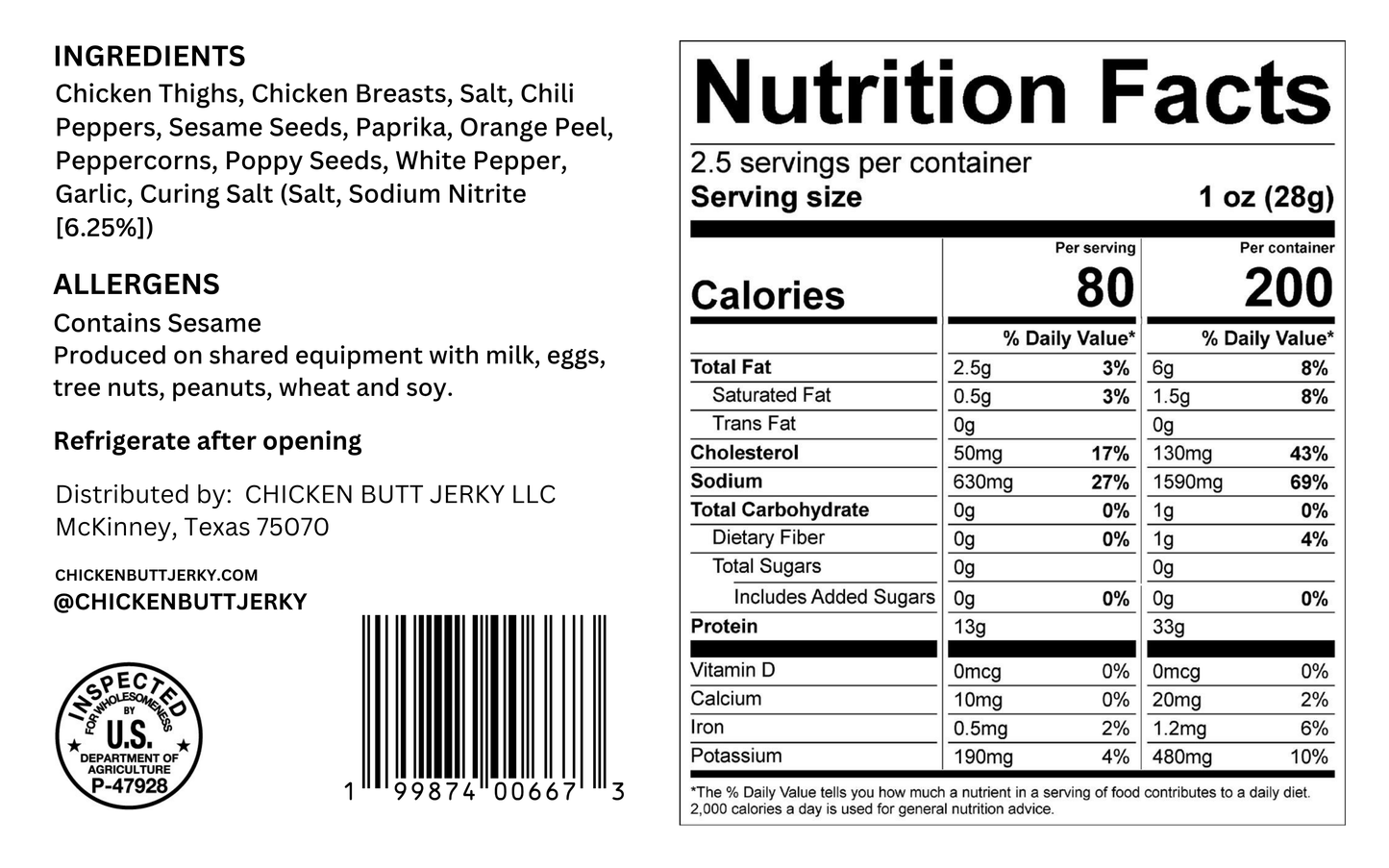 Ghost Of Tokyo Chicken Jerky (2.5oz)